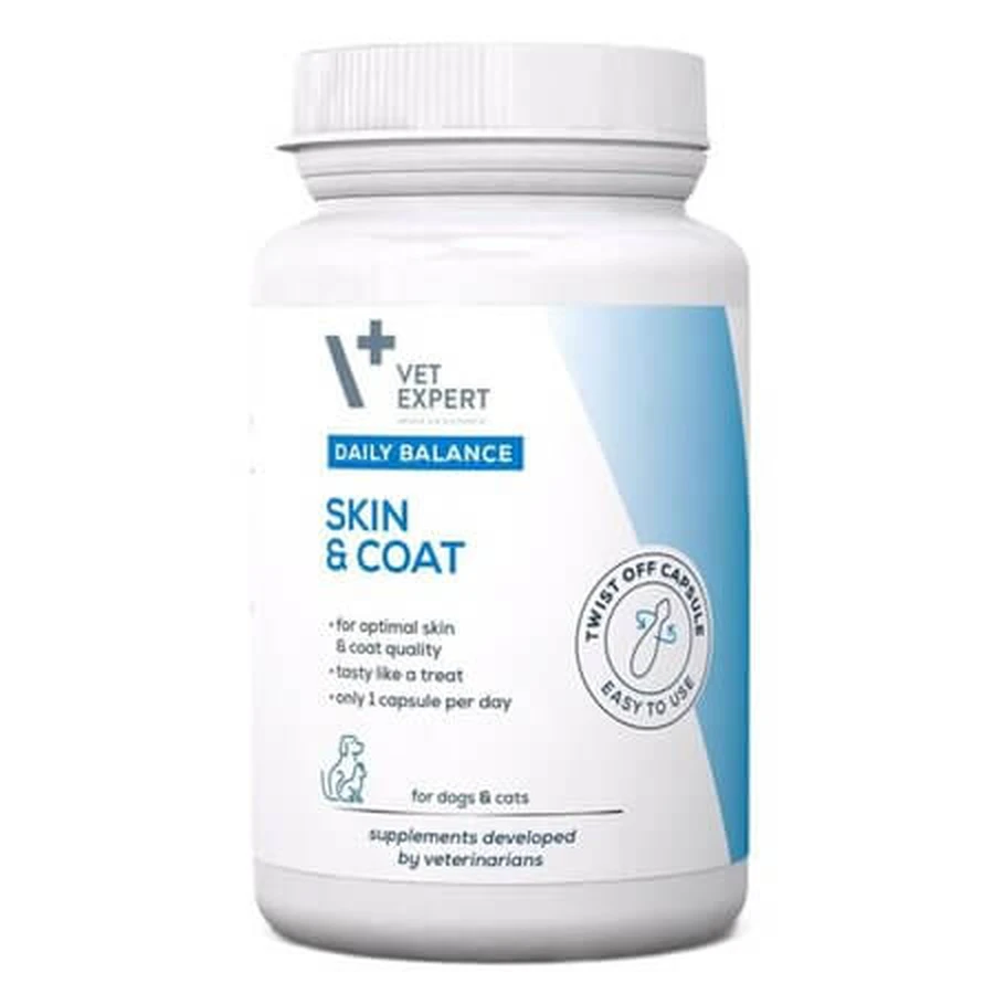 Skin & Coat Supplement for Dog and Cat Skin and Coat Health, 50 capsules, VetExpert