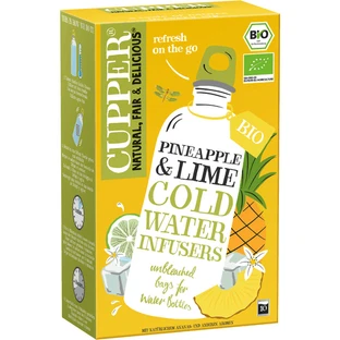 Mrożona herbata owocowa o smaku ananasowo-limonkowym, 10 saszetek, Cupper