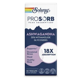 Solaray Ashwagandha Prosorb, 240 mg, 30 vegetarian capsules, Secom