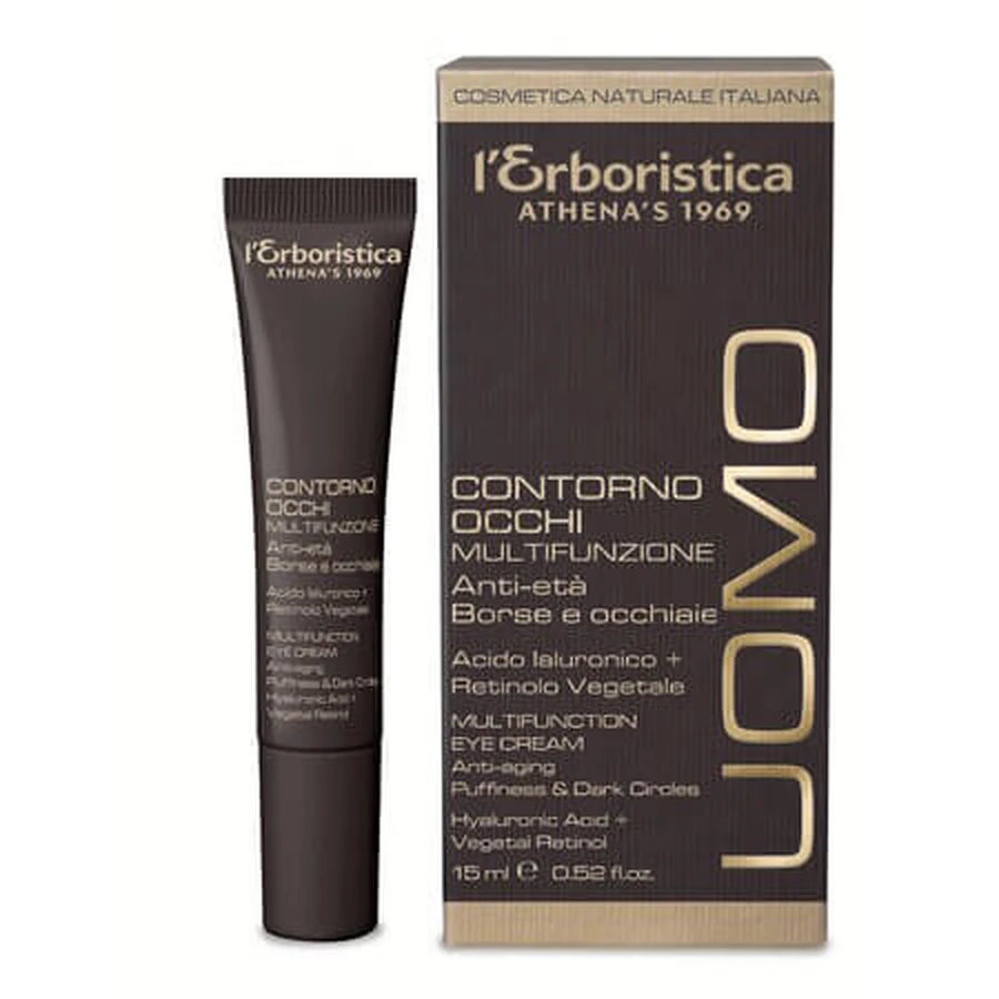 Uomo Multifunctional Anti-Aging Eye Contour Cream for Men, 15 ml, L'Erboristica