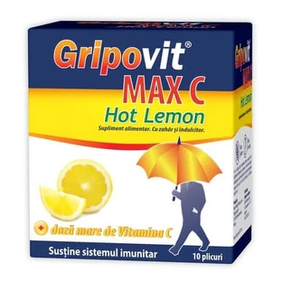 Gripovit Max C Hot Lemon, 10 zakjes, Zdrovit