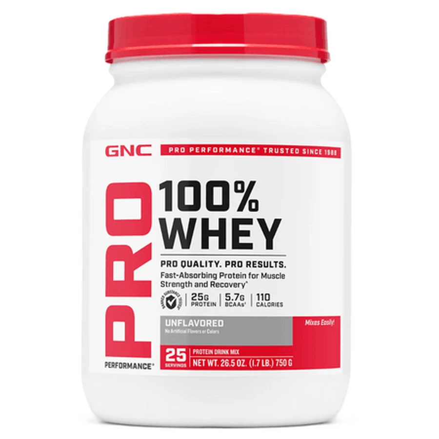 Pro Performance Proteine del siero di latte in polvere non aromatizzate, 750 g, GNC