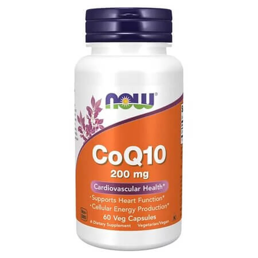 Coenzyme Q10, 200 mg, 60 gélules végétariennes, Now Foods