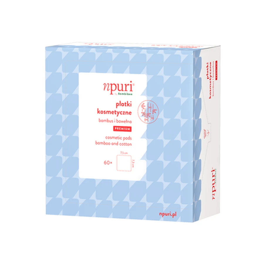 Premium Makeup Remover Pads, 60 Count, npuri by Bambiboo
