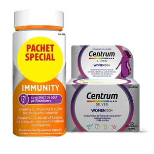 Centrum Silver 50+ für Frauen, 30 Tabletten + Centrum Immunity mit Holunderbeerextrakt, 60 Kapseln, Haleon