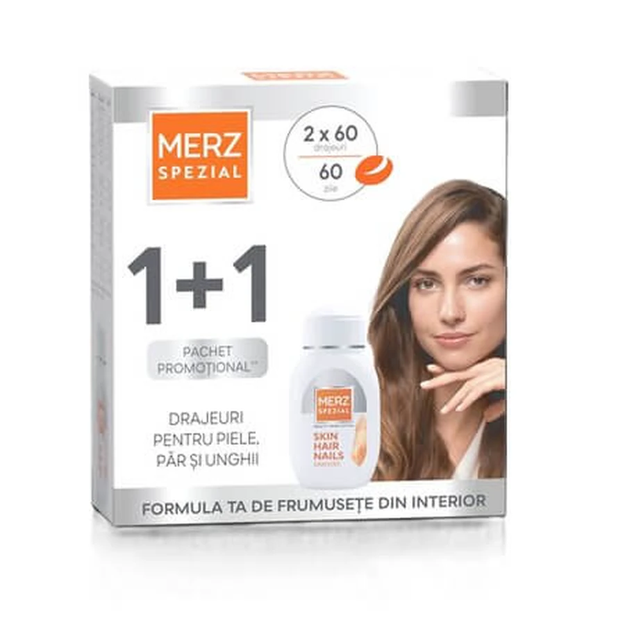 Pack « Peau, cheveux et ongles », 2 x 60 comprimés, Merz Spezial