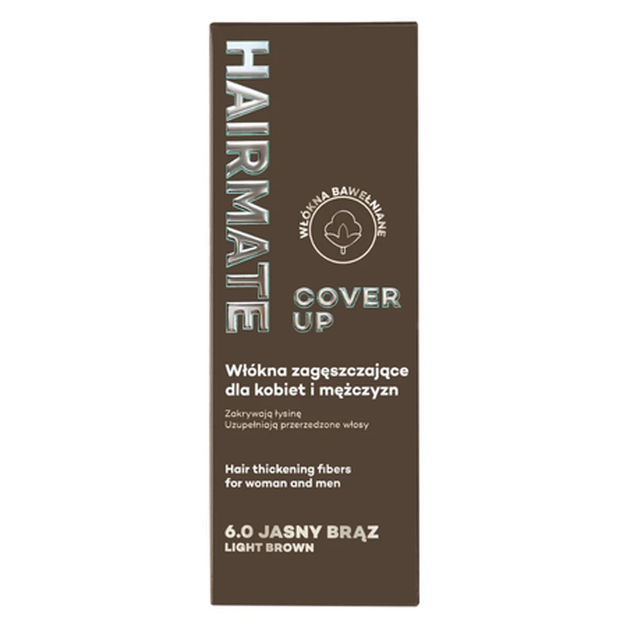 Włókna bawełniane nadające włosom gęstość 6.0 Light Satin Cover Up, 22 g, Hairmate: ceny i cechy