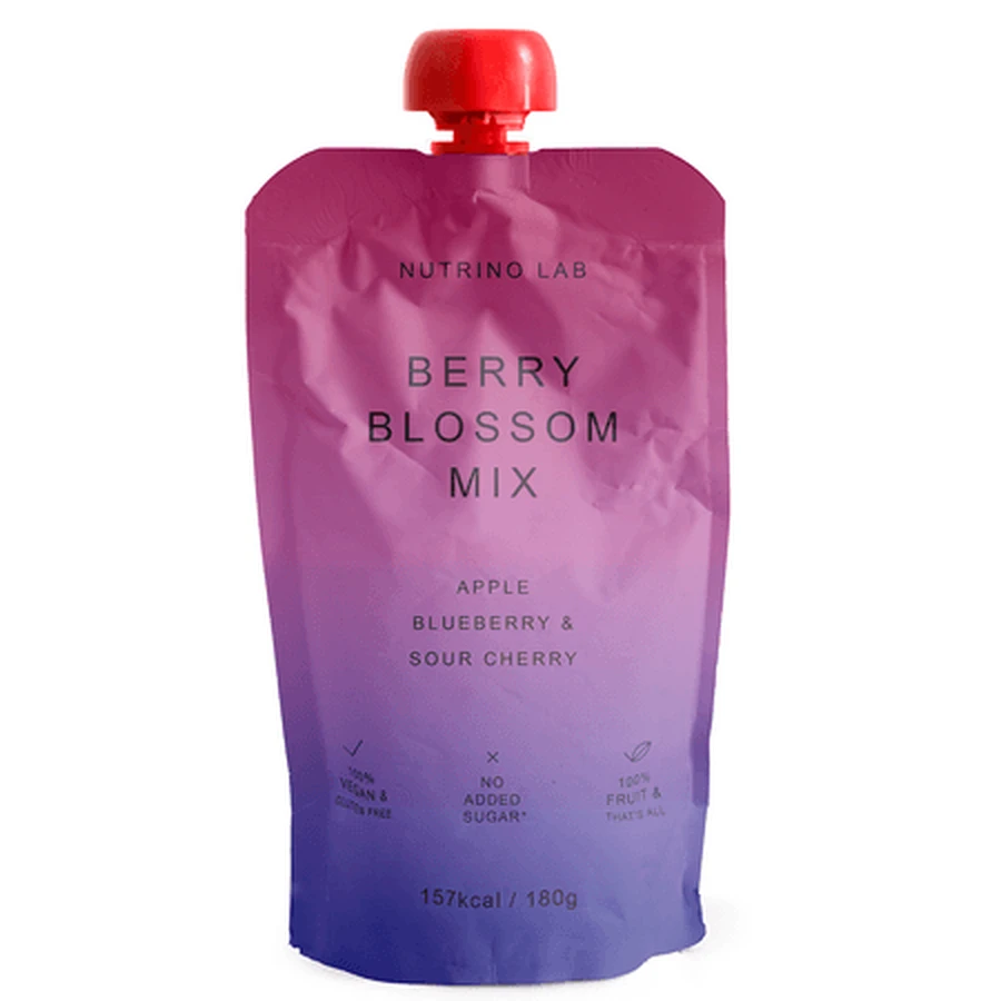 Pasteurized Apple, Blueberry, and Cherry Puree "Berry Blossom Mix," 180 g, Nutrino Lab