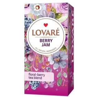 Mélange de thé « Berry Jam » à l'hibiscus, aux baies et aux pétales de fleurs, 24 sachets de 1,5 g, Lovare