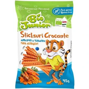 Crunchy Carrot and Turmeric Sticks, 45 g, Bio Junior