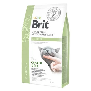 Pienso seco para gatos Diabet con pollo y guisantes, 2 kg, Brit