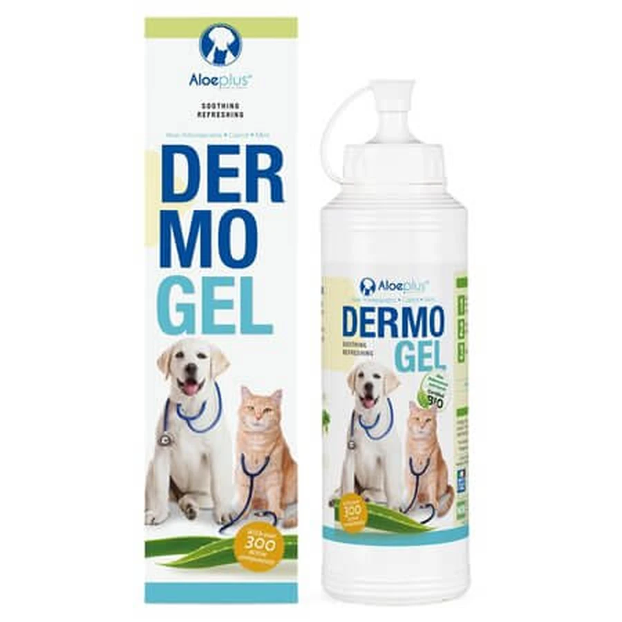 Gel apaisant Dermo à effet rafraîchissant pour chiens et chats, 200 ml, Aloeplus