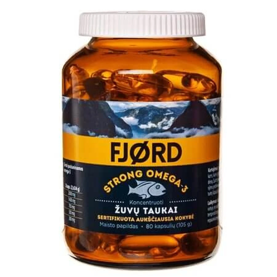 Omega 3 Strong, 80 cápsulas, Fjord