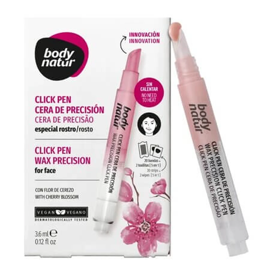 Kirschblüten-Enthaarungswachs für Gesichtsbehaarung, 3,6 ml, Body Natur