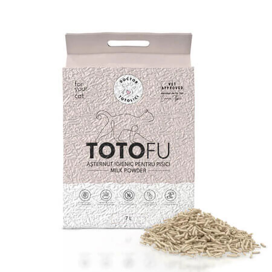Totofu Hygienic Cat Litter Made from Tofu with Milk Powder, 7 L, Doctor Totolici