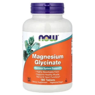 Glicinato de magnesio, 180 comprimidos, Now Foods