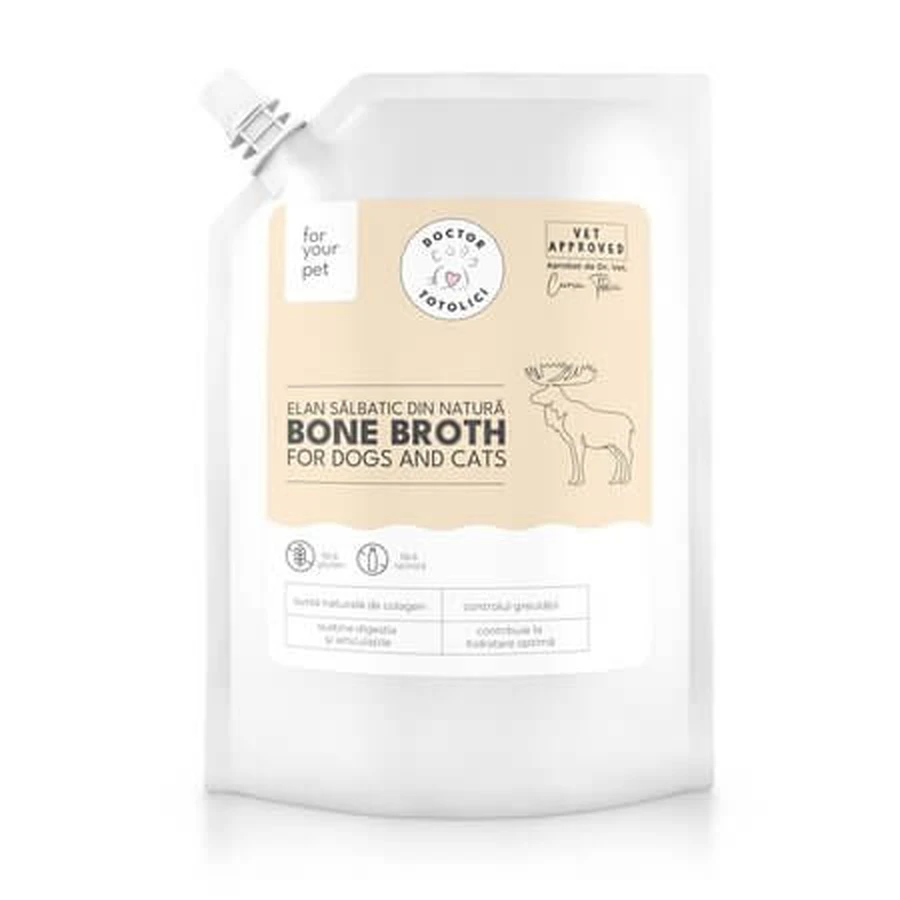 Wild Moose Bone Soup for Dogs and Cats, 350 ml, Doctor Totolici