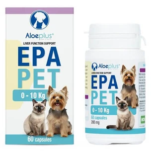 Epapet, un complemento alimenticio para favorecer la función hepática en perros y gatos, 200 mg, 60 cápsulas, Aloeplus