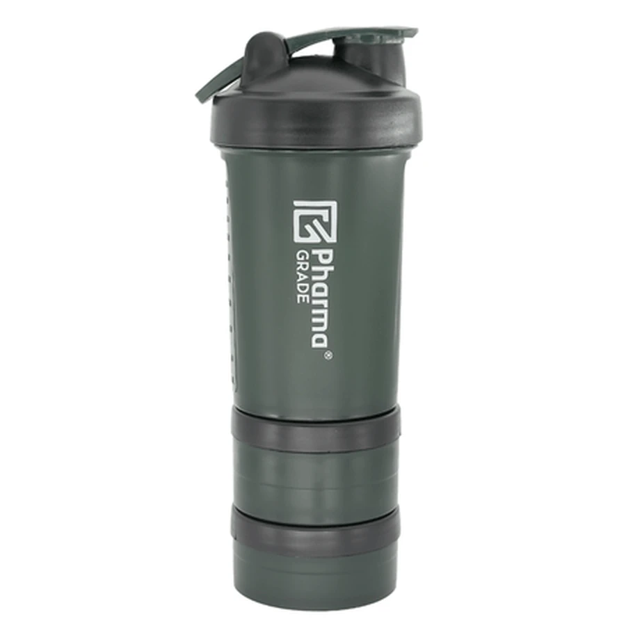 Green plastic shaker, 450 ml, pharmaceutical grade