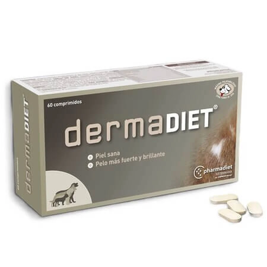 Dermadiet, complément alimentaire pour chiens, 60 comprimés, Pharmadiet