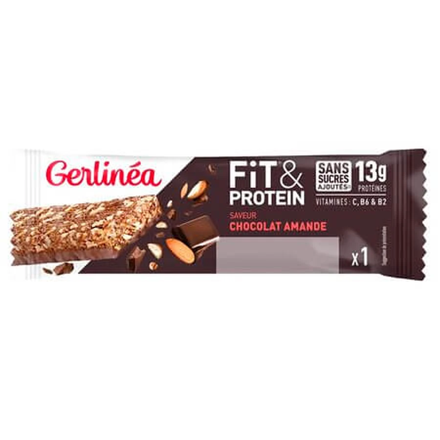 Fit & Protein Chocolate and Almond Protein Bar, 45 g, Gerlinea