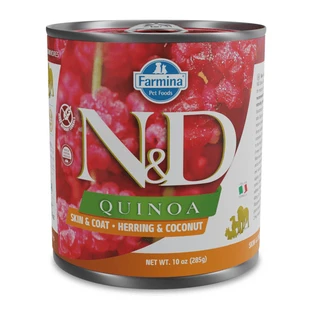 N&D Quinoa Skin & Coat natvoer voor honden met haring en kokosnoot, 285 g, Farmina