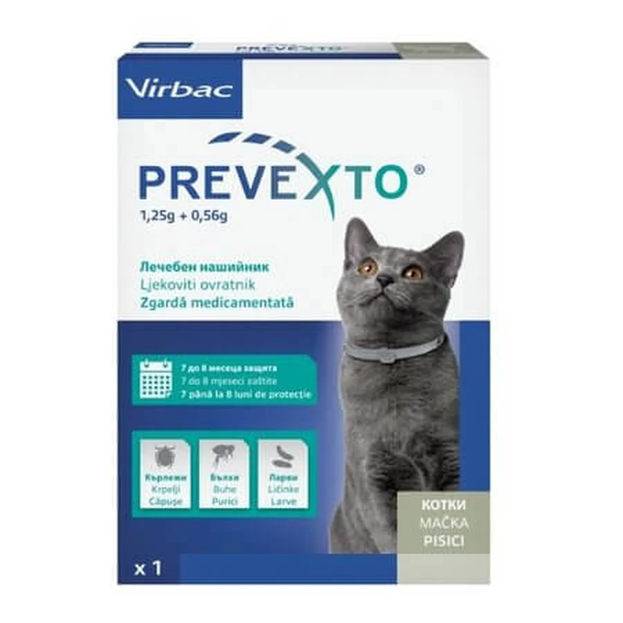 Collier anti-puces et anti-tiques Prevexto pour chats, 1 pièce, Virbac