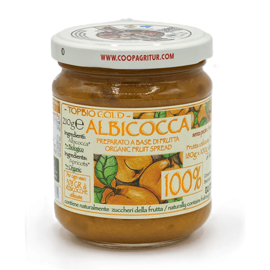 Organic Apricot Jam, 100% Fruit, 210 g, Biovicta