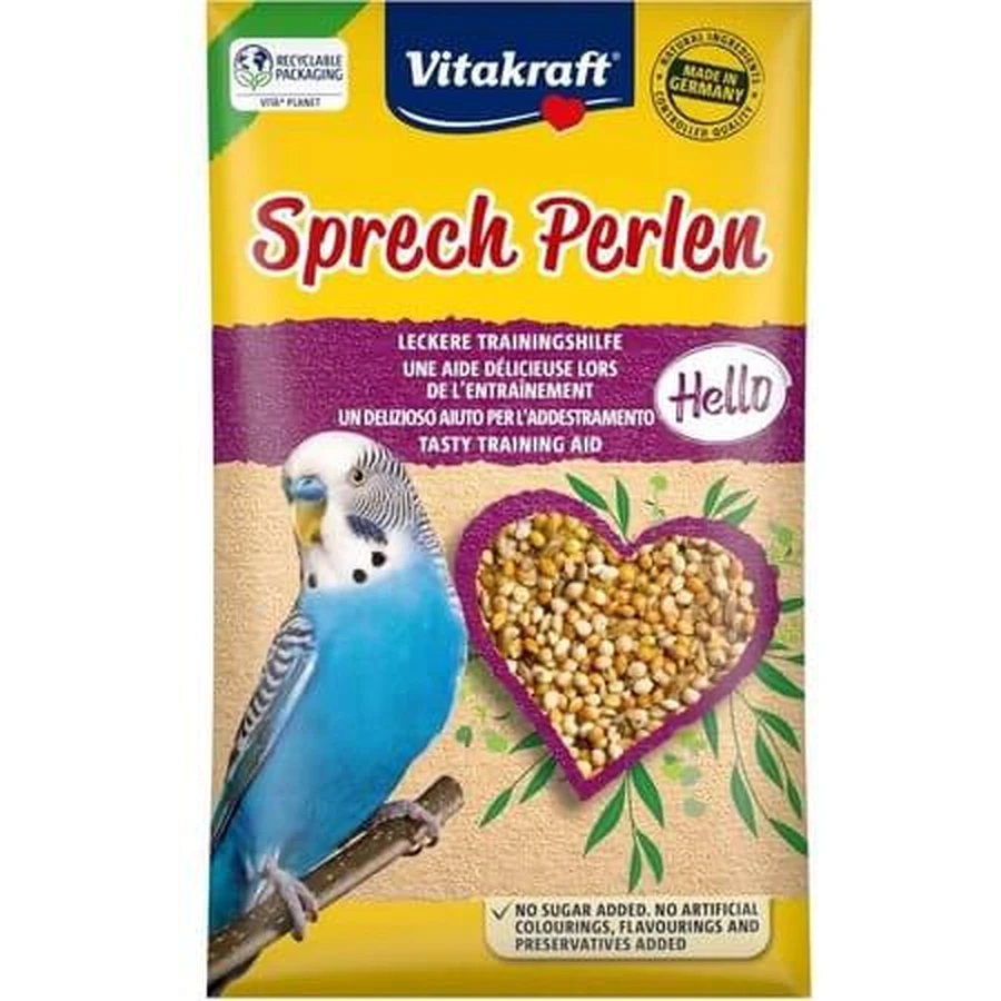 Vitamins with Lecithin for Parakeets – Sprech Perlen, 20 g, Vitakraft