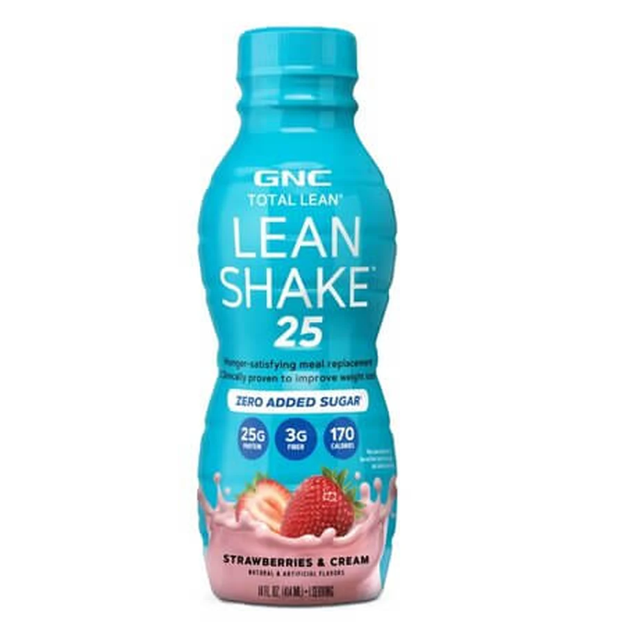Total Lean 25 Strawberry-Flavored Shake with Whipped Cream, 414 ml, GNC