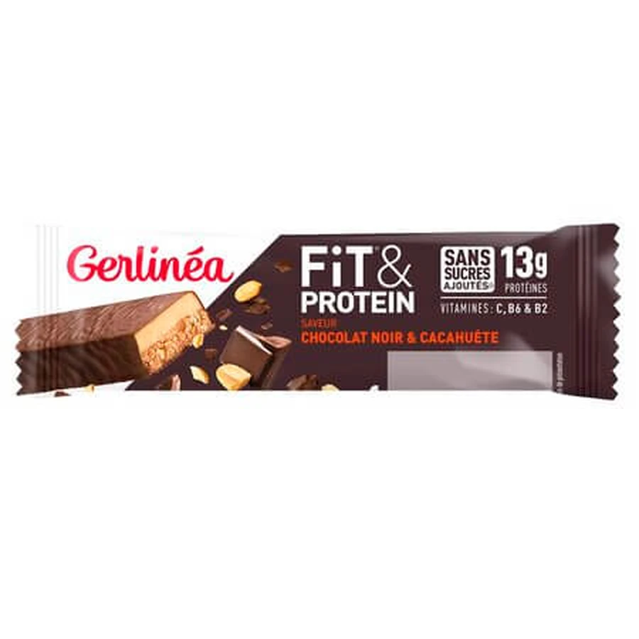 Fit & Protein Chocolate and Peanut Protein Bar, 45 g, Gerlinea