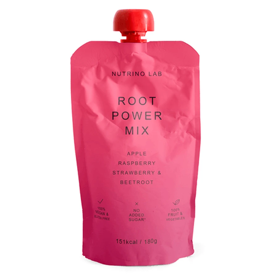 Pasteryzowany przecier z jabłkami, malinami, truskawkami i burakami — mieszanka „Root Power”, 180 g, Nutrino Lab: ceny i cechy