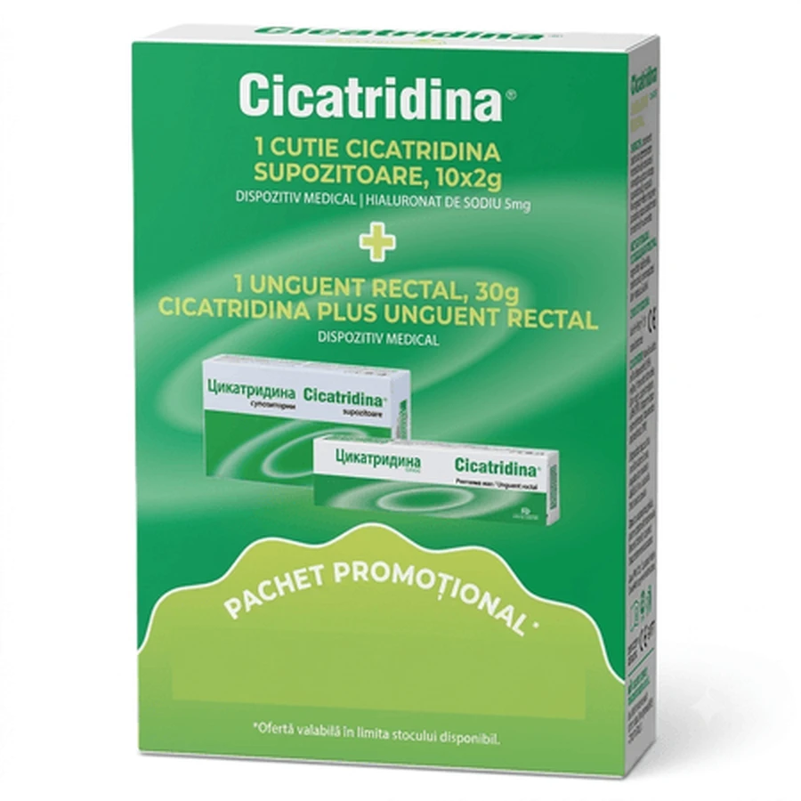 Cicatridina Suppositories, 10 pieces x 2 g + Cicatridina Rectal Ointment Plus, 30 g, Naturpharma