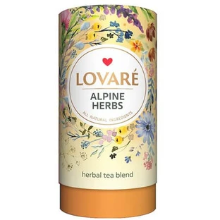 Alpine Herbs Green Tea Blend with Herbs, Fruits, and Flower Petals, 80 g, Lovare