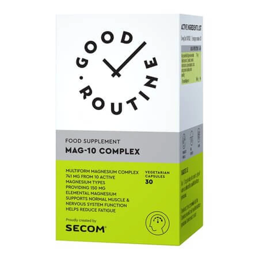 Mag-10 Complex Good Routine, 30 vegetarian capsules, Secom