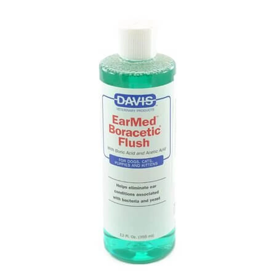 Earmed Oorspoelvloeistof met boorzuur voor honden en katten, 355 ml, Davis