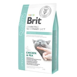 Struvite Dry Cat Food with Chicken and Peas, 2 kg, Brit