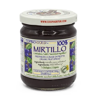 Öko-Marmelade aus wilden Blaubeeren, 100 % Frucht, 210 g, Biovicta