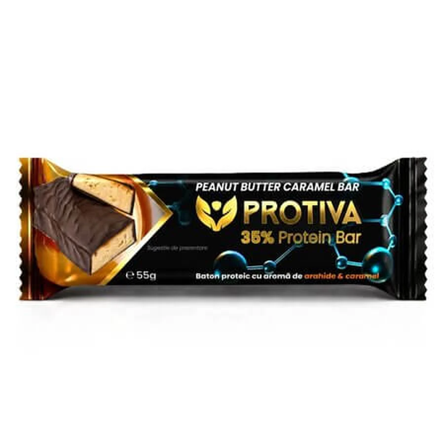 Proteinriegel mit Erdnuss- und Karamellgeschmack, 55 g, Protiva