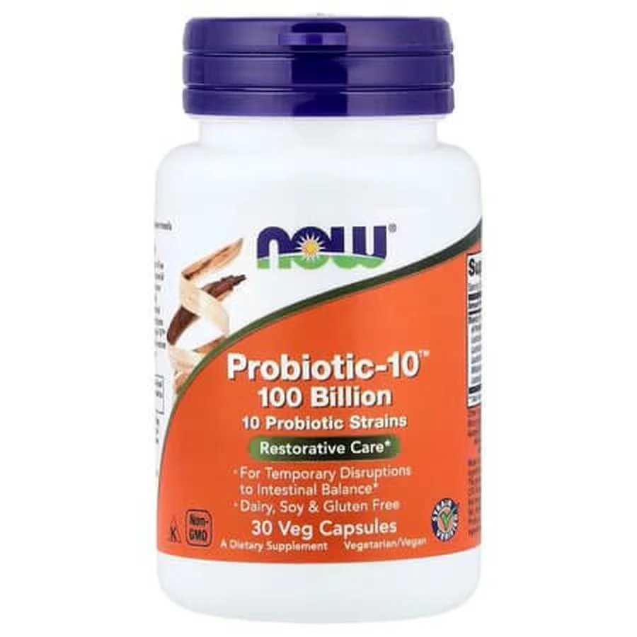 Probiotic-10, 30 vegetarian capsules, Now Foods