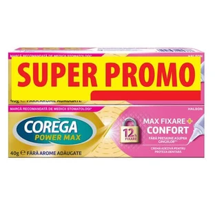 Corega Max Fix Comfort Denture Adhesive Cream Pack, 2x40 g, Haleon