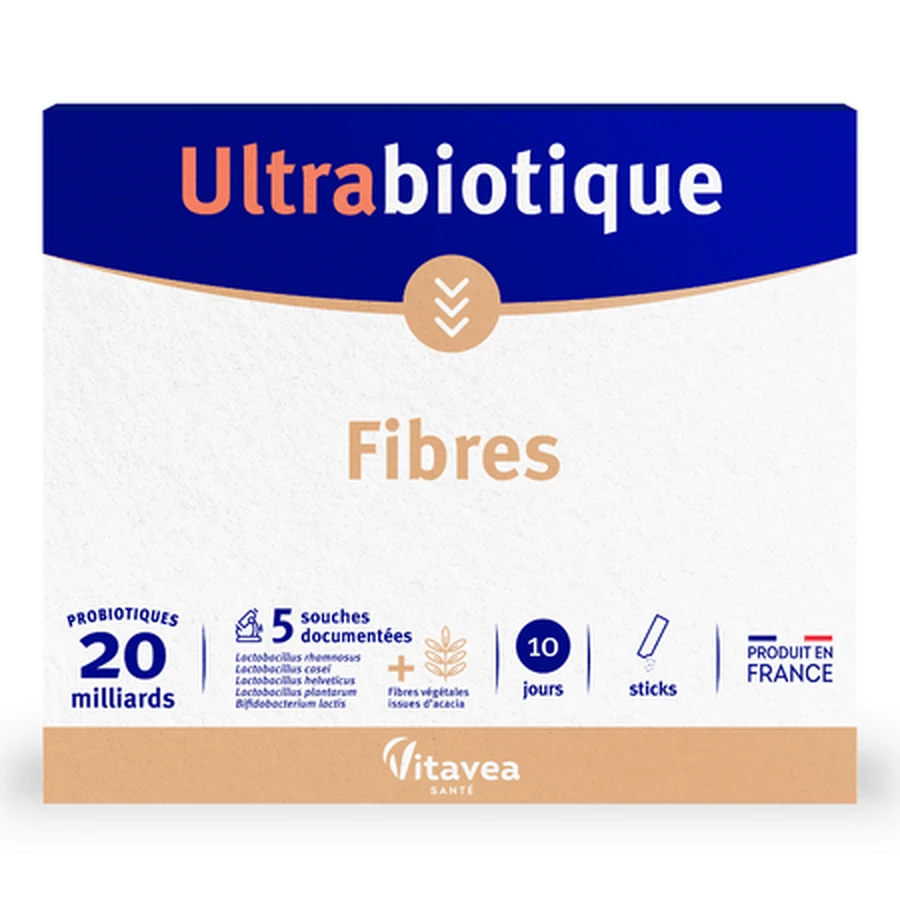 Ultrabiotique Fiber Probiotic, 10 staafjes, Vitavea
