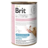 Hypoallergenic Monoprotein Wet Dog Food with Tuna and Sweet Potato, 400 g, Brit