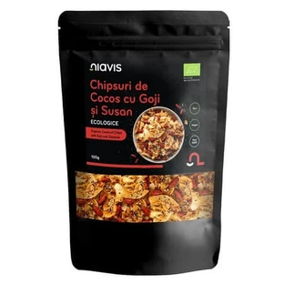 Organic Coconut Chips with Goji Berries and Sesame Seeds, 100 g, Niavis