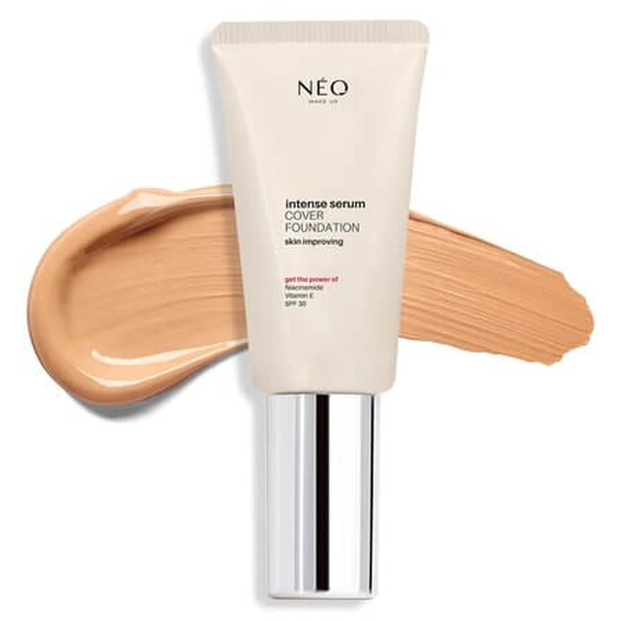 Fond de teint SPF 30, teinte 03 Natural Intense Serum Cover Foundation, 30 ml, Neo Make Up