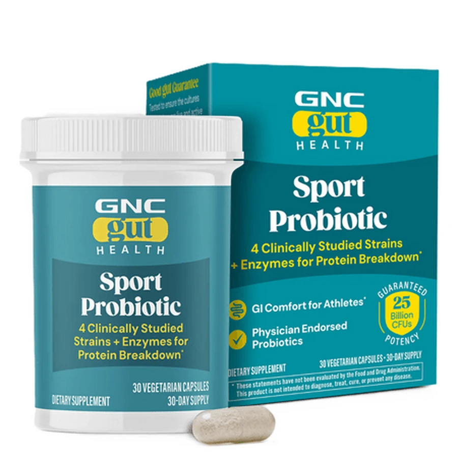 Prebioticum met 25 miljard levende culturen voor sporters: darmgezondheid, 30 capsules, GNC