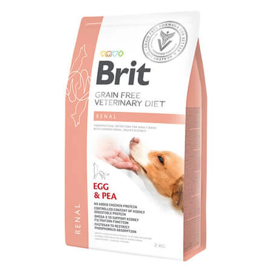 Renal Dry Dog Food with Egg and Peas, 2 kg, Brit