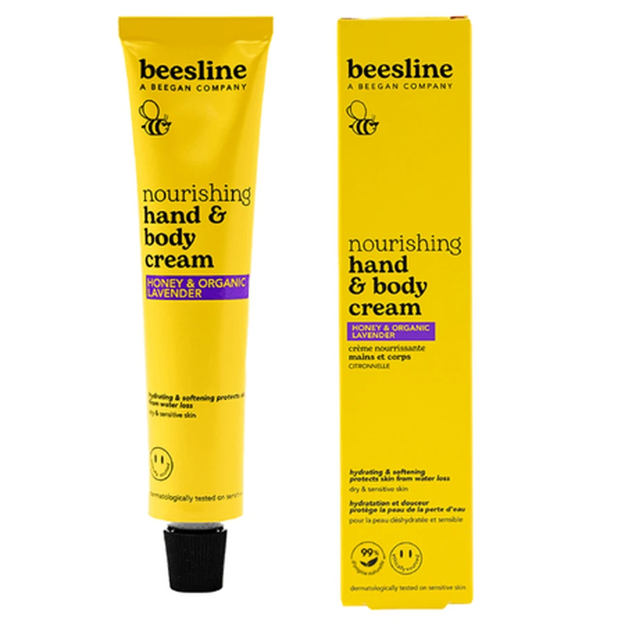Crème nourrissante pour les mains et le corps au miel et à la lavande bio, 100 ml, Beesline