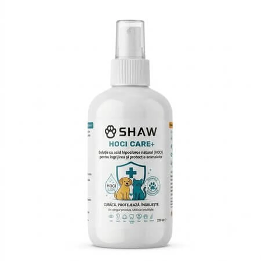 HOCI CARE+ Hypochlorous Acid Solution for Dogs and Cats, 250 ml, Shaw