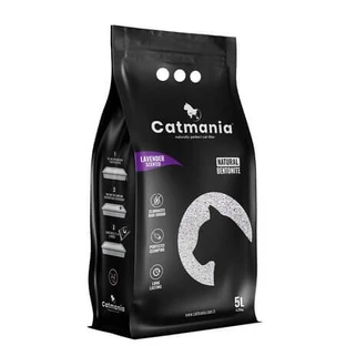 Higieniczna ściółka dla kotów o zapachu lawendy, bentonit, 5 l, Catmania